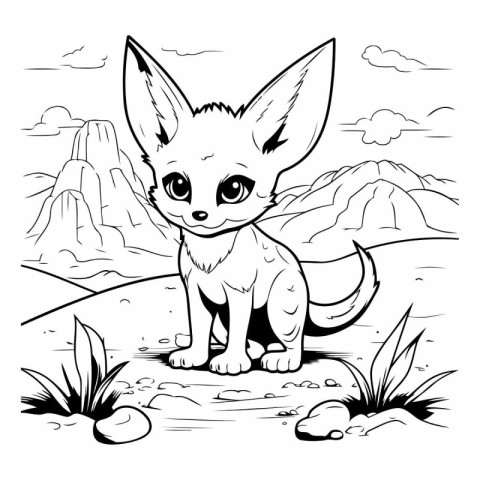 Cute cartoon chihuahua. Vector illustration for coloring book.