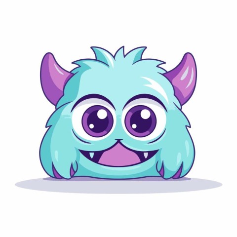 Funny cartoon monster. Vector illustration isolated on a white b