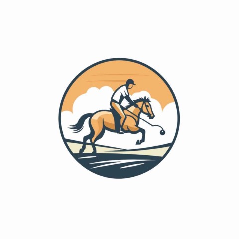 Horse riding design template. Equestrian sport icon.