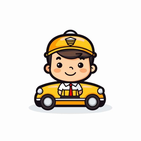 cute taxi driver design. vector illustration eps10 graphic