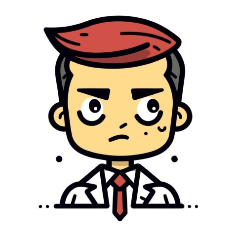 Angry Businessman Cartoon Vector Illustration