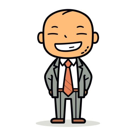 Businessman Smiling Face Cartoon Vector Illustration
