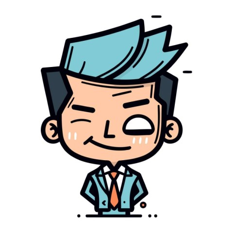 Businessman Smiling Cartoon Vector Illustration