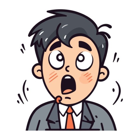Surprised Businessman Cartoon Vector Illustration