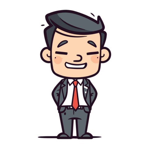 Smiling Businessman Cartoon Vector Illustration