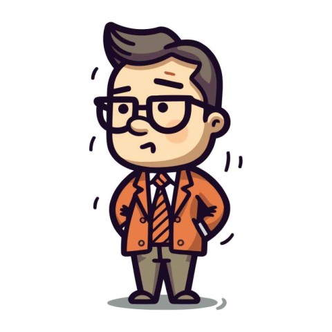 Stressful Businessman Cartoon Vector Illustration