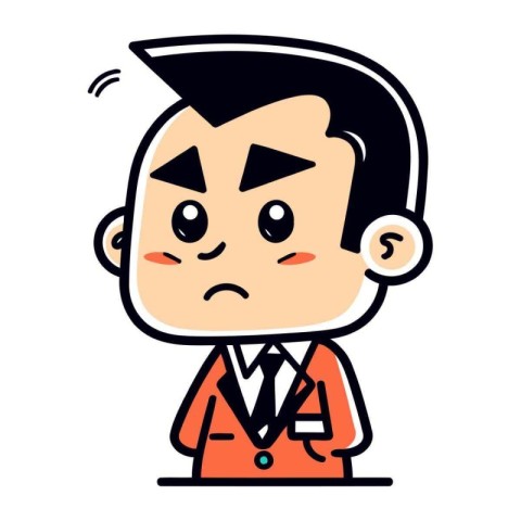 Angry Businessman Vector Cartoon Illustration