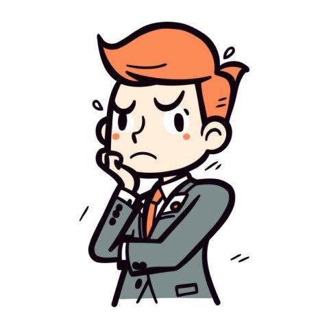 Businessman Who Made A Mistake Vector Cartoon Character Illust