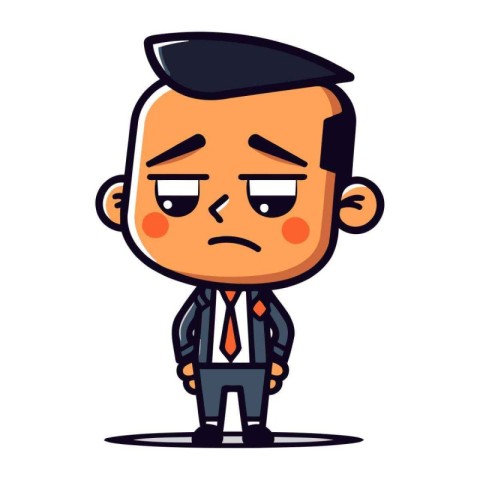 Angry Boss Vector Cartoon Illustration of a Stressed Boss Char