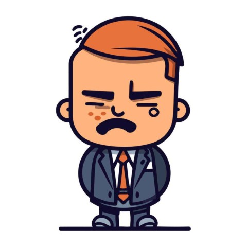 Sad Businessman Cartoon Vector Illustration of a Businessman C