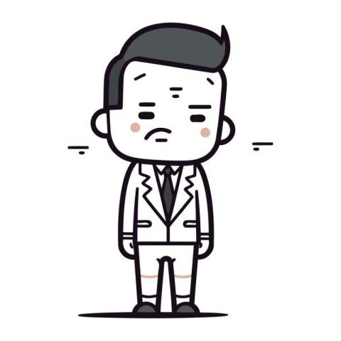 Businessman feeling sad Cartoon Vector Illustration
