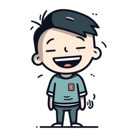 Boy Smiling Cartoon Vector Illustration