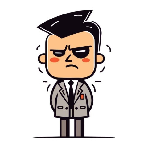 Sad man in suit Vector cartoon character illustration of sad m