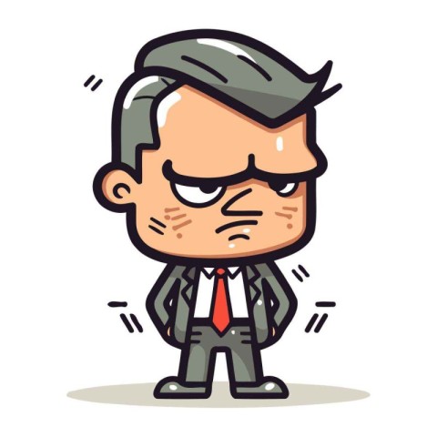Angry Businessman Cartoon Vector Illustration