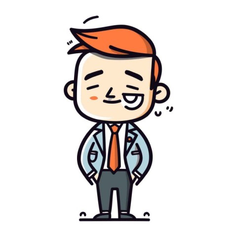 Businessman Smiling Cartoon Vector Illustration