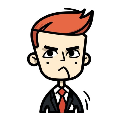 Angry Businessman Vector Cartoon Illustration