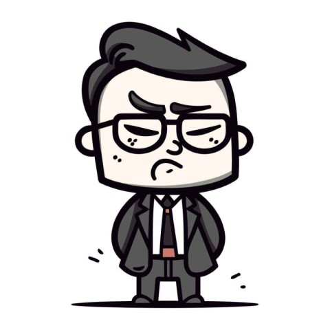 Upset Businessman Cartoon Vector Illustration
