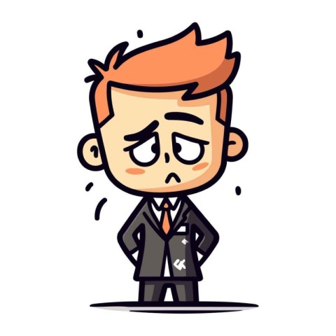Upset Businessman Cartoon Vector Illustration