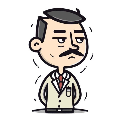 Sad Doctor Cartoon Vector Illustration