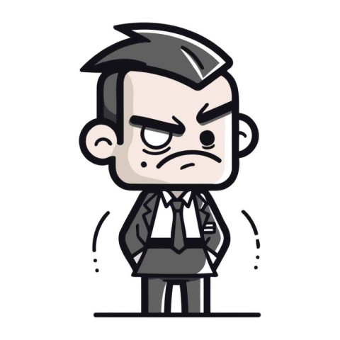 Angry Businessman Cartoon Vector Illustration