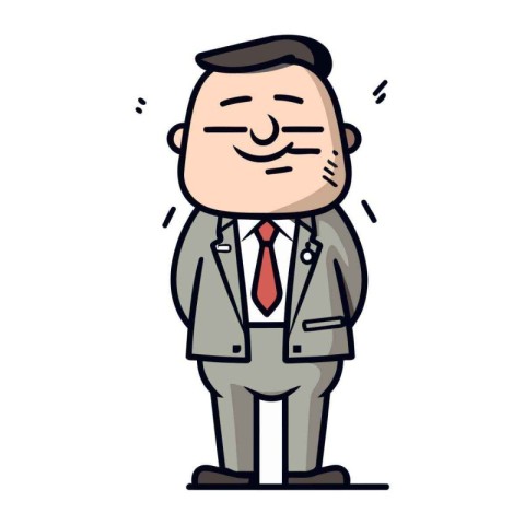 Confused Businessman Cartoon Vector Illustration