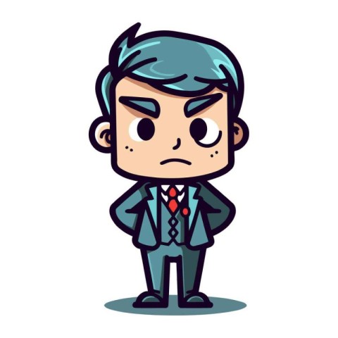 Angry Businessman Cartoon Vector Illustration