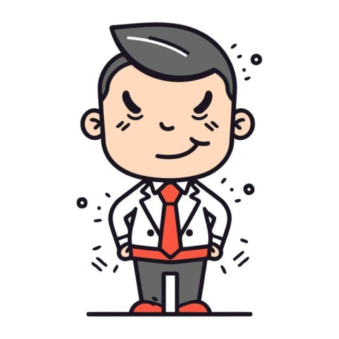 Smiling Man Business Cartoon Vector Illustration