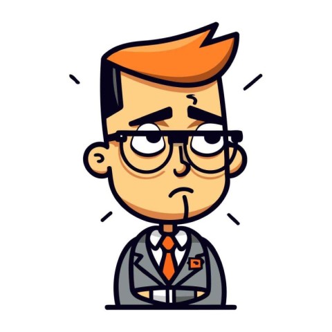 Angry Businessman Cartoon Vector Illustration