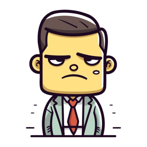 Angry Businessman Cartoon Vector Illustration