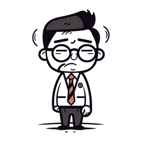 Stressed Businessman Cartoon Vector Illustration