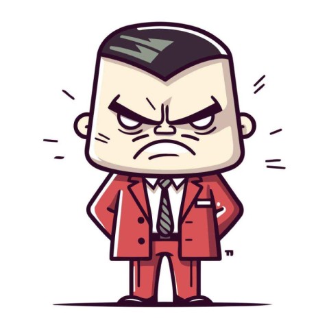 Angry Businessman Cartoon Vector Illustration