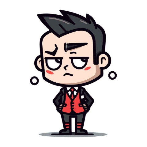 Angry boss Cartoon Vector Illustration of Businessman Boss Cha
