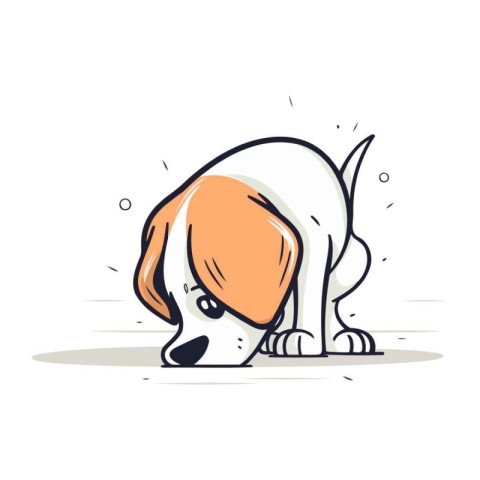 Cute hand drawn doodle dog. Vector illustration. Isolated.