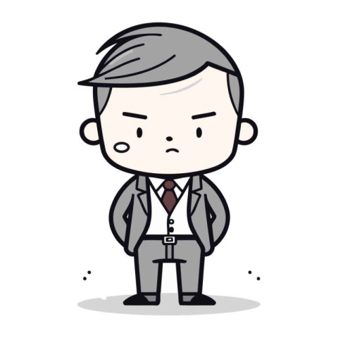 Businessman Wearing Suit Cartoon Vector Illustration