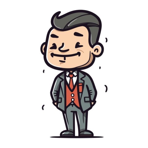 Smiling Businessman Cartoon Vector Illustration