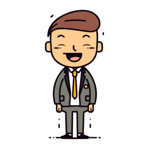 Businessman Smiling Cartoon Vector Illustration