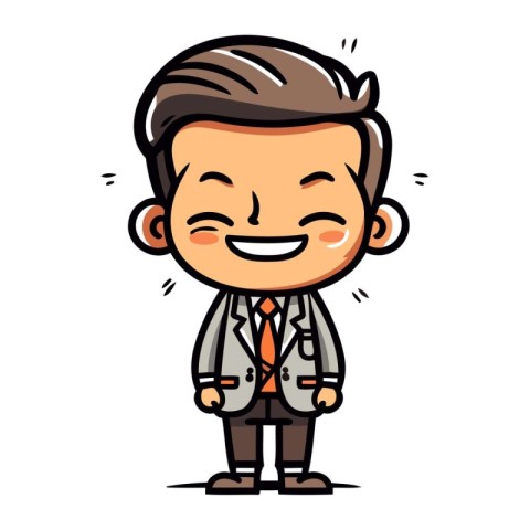 Smiling Businessman Cartoon Vector Illustration