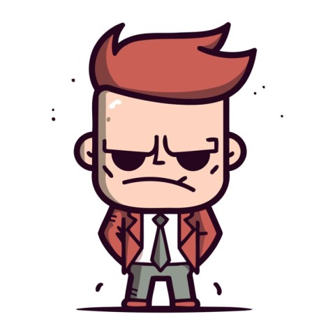 Angry Businessman Cartoon Vector Illustration