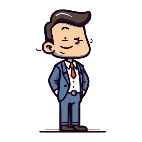 Smiling Businessman Cartoon Vector Illustration