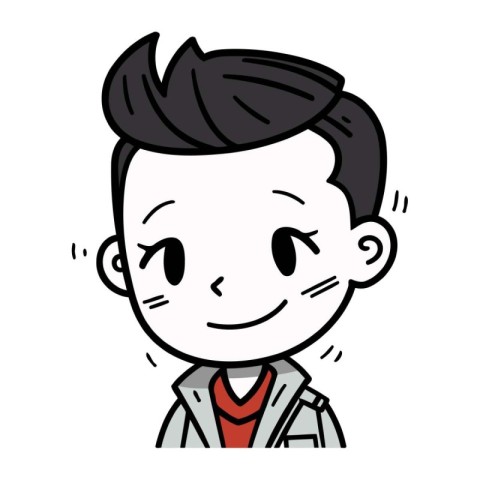 Illustration of a young man with a happy expression on his face