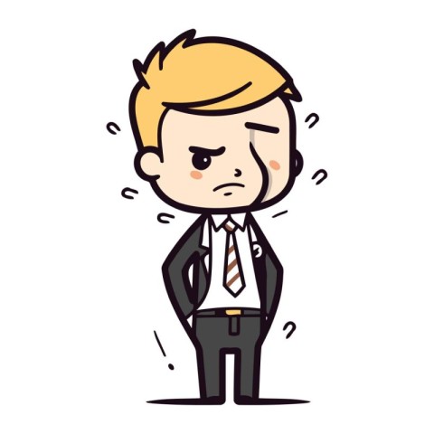 Upset Businessman Cartoon Vector Illustration