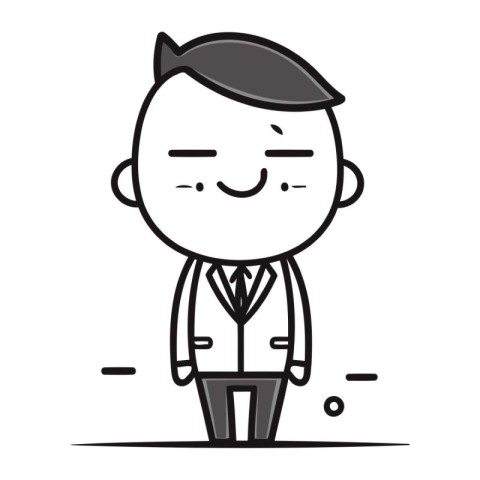 Cute Cartoon Man Vector Icon Businessman Vector Icon Illustrat