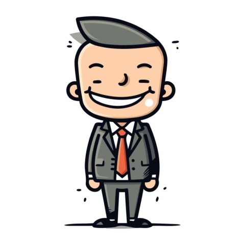 Businessman Smiling Cartoon Vector Illustration