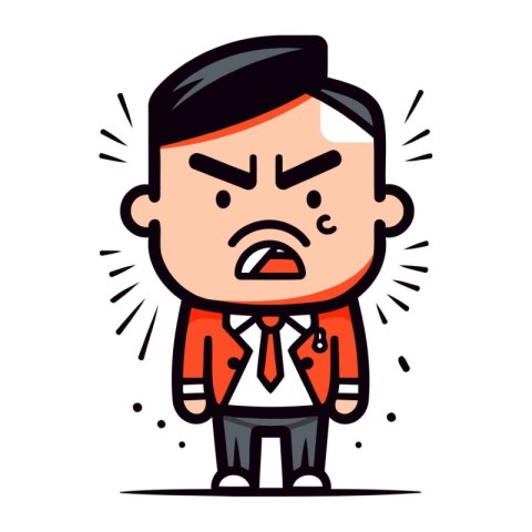 Angry boss Vector Cartoon Illustration.