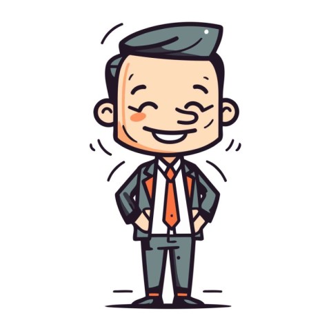 Businessman Smiling Cartoon Vector Illustration