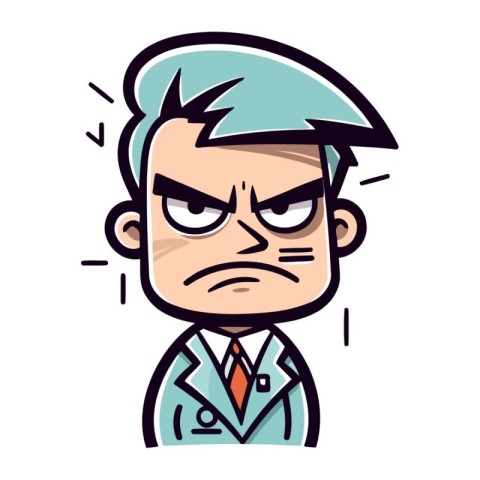 Angry Doctor Retro Cartoon Vector Illustration