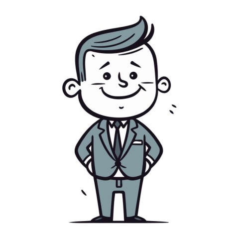 Businessman Vector Cartoon Stick Figure Illustration of Busine