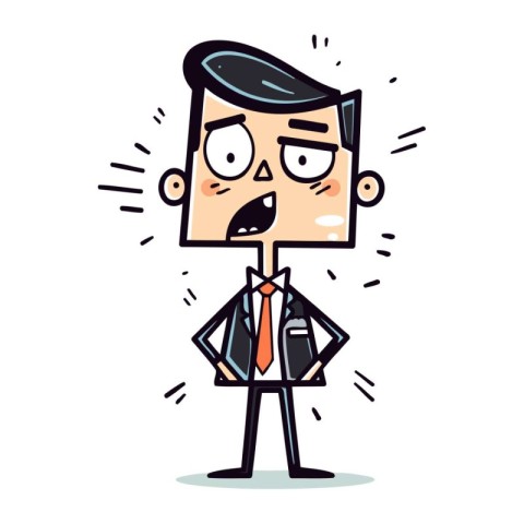 Businessman Shouting Cartoon Vector Illustration
