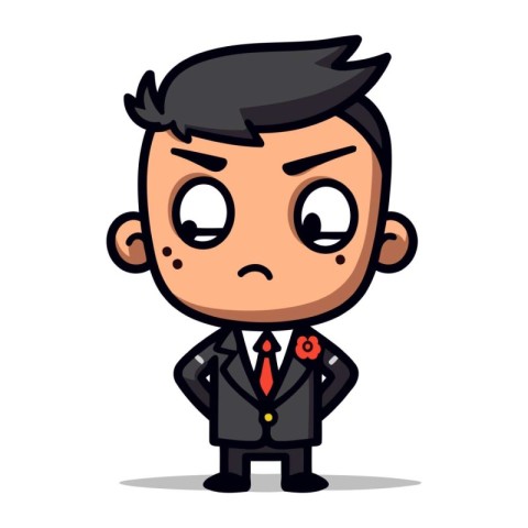 Upset Businessman Cartoon Vector Illustration