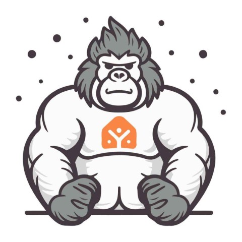 Gorilla monkey. Vector illustration ready for vinyl cutting.